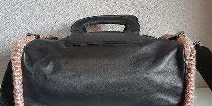 Chanel box leather and tweed bag