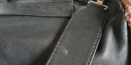 Chanel box leather and tweed bag