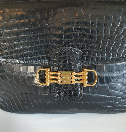 CELINE Triomphe Vintage-Umhängetasche aus Krokodilleder