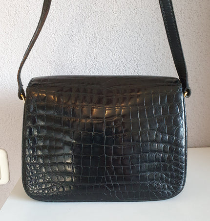 CELINE Triomphe Vintage-Umhängetasche aus Krokodilleder