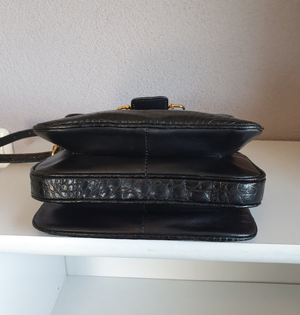 CELINE Triomphe Vintage-Umhängetasche aus Krokodilleder