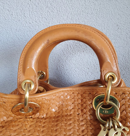 DIOR lady dior woven handbag.