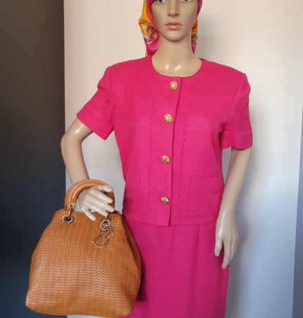 DIOR lady dior woven handbag.