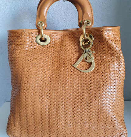 DIOR lady dior woven handbag.