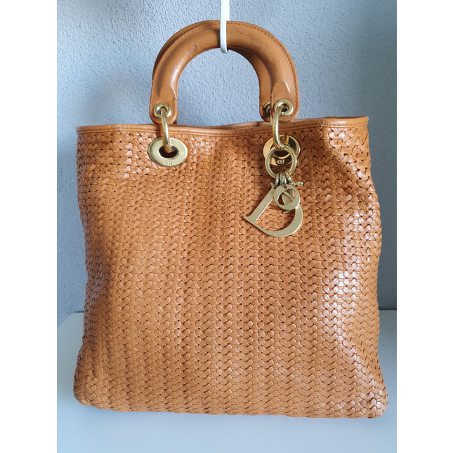 DIOR lady dior woven handbag.