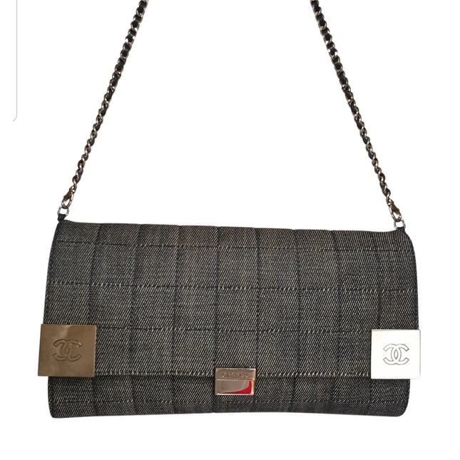 Chanel east west chocolate bar shoulder bag