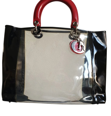 Sac à main Lady Dior en PVC transparent