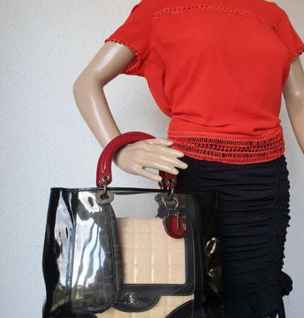 Sac à main Lady Dior en PVC transparent
