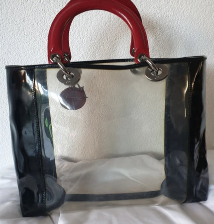 Sac à main Lady Dior en PVC transparent
