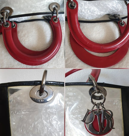 Sac à main Lady Dior en PVC transparent