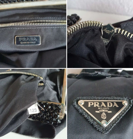 PRADA cloth handbag with studs