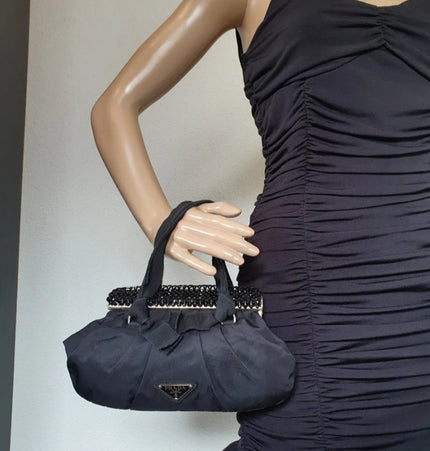PRADA cloth handbag with studs