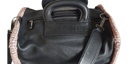Chanel box leather and tweed bag